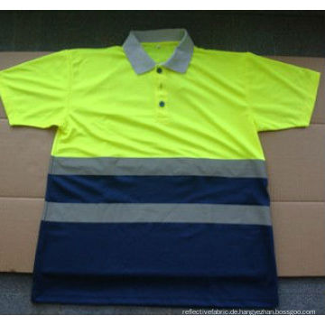 Verschiedene Farbe Sicherheits-Polo-Shirt mit reflektierendem Band